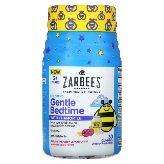 Children's Gentle Bedtime with Chamomile, 3+ Years, Natural Raspberry Lemon, 30 Gummies