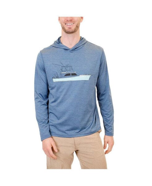 Men's Sun Protection Fishing Boat Graphic Hoodie