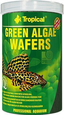 Tropical Green Algae Wafers tonące roślinne wafelki dla ryb 1000ml