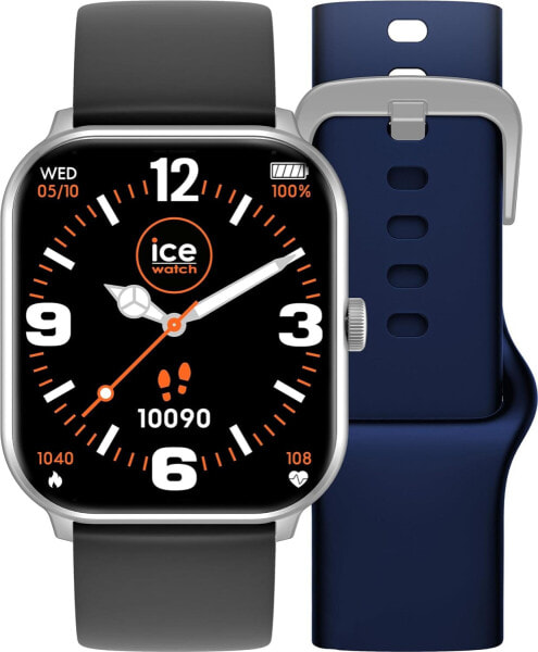 ICE-WATCH Smart Watch ICE smart one silber Band black + Extra Band navy 022252