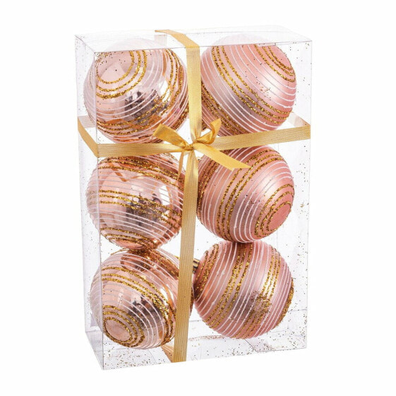 Елочные украшения Розовый Пластик Спираль Shico Christmas Baubles 8 x 8 x 8 см (6 штук)