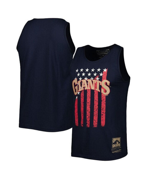 Men's Navy San Francisco Giants Cooperstown Collection Stars and Stripes Tank Top