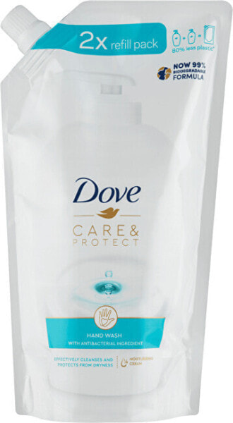 Dove Care & Protect Liquid Soap Питательное жидкое мыло для рук - заправка  500 мл