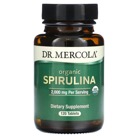 БАД Dr. Mercola Органическая Спирулина, 2,000 мг, 120 Таблеток (500 мг за Таблетку)