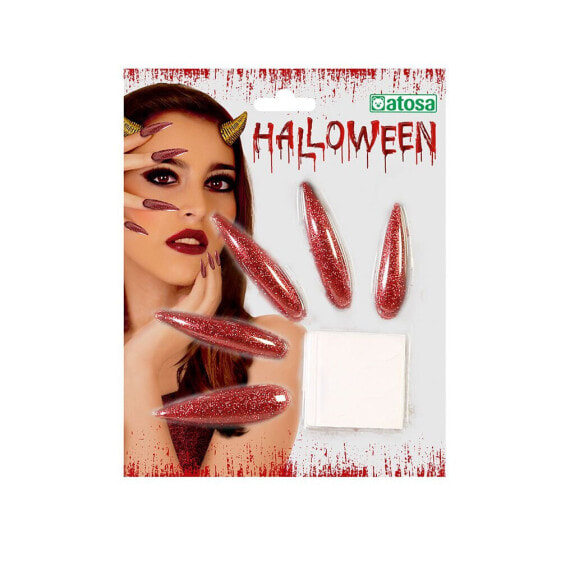 Набор накладных ногтей ATOSA Красный комплект для Хэллоуина