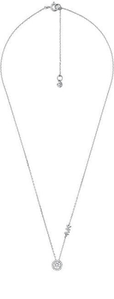 Gentle silver necklace with zircons MKC1208AN040