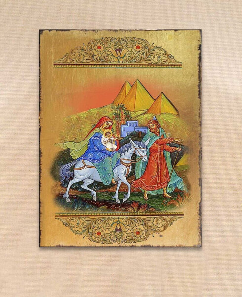 Icon Flight to Egypt Wall Art on Wood 8"