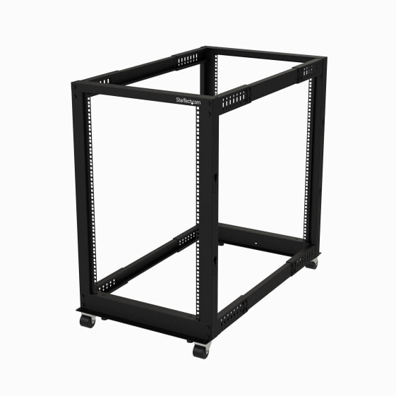 StarTech.com 18U 19" Open Frame Server Rack - 4 Post Adjustable Depth 22-40" Mobile - Free Standing Rolling Network/Computer Equipment Data Rack - Dell PowerEdge HP ProLiant ThinkServer - Freestanding rack - 18U - 544 kg - Cable management - Castor wheels - 26.5 kg