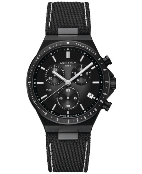Men's Swiss Chronograph DS-7 Black Synthetic Strap Watch 41mm