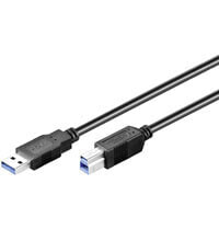 Wentronic USB 3.0 SuperSpeed Cable - Black - 0.25 m - 0.25 m - USB A - USB B - USB 3.2 Gen 1 (3.1 Gen 1) - 5000 Mbit/s - Black