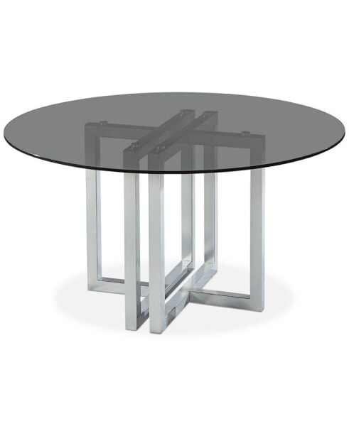 Emila 54" Round Glass Mix and Match Dining Table, Created for Macy's