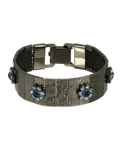Women's Jet Blue Flower Bracelet