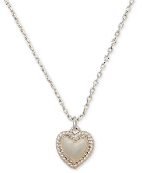 kate spade new york twisted Frame Heart Pendant Necklace, 16" + 3" extender