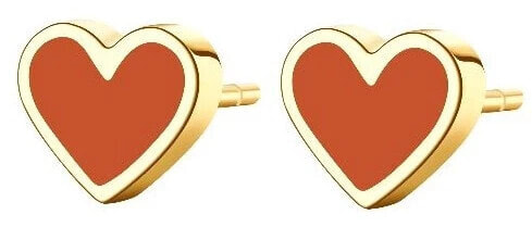 Elegant gold-plated heart earrings SCK82