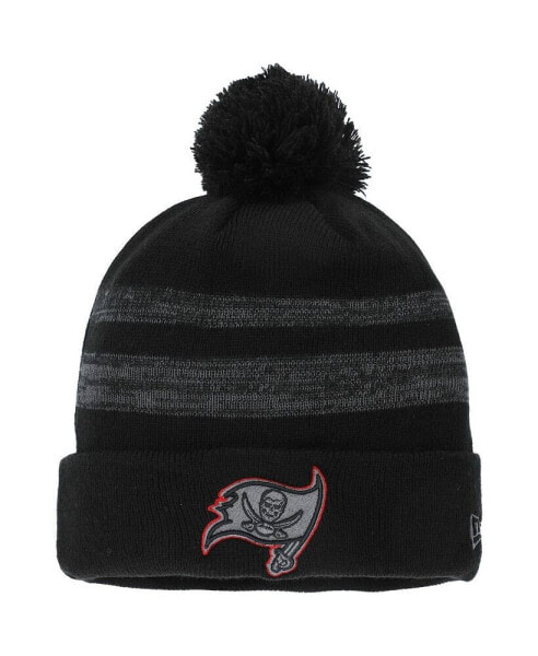 Men's Black Tampa Bay Buccaneers Logo Dispatch Cuffed Knit Hat with Pom