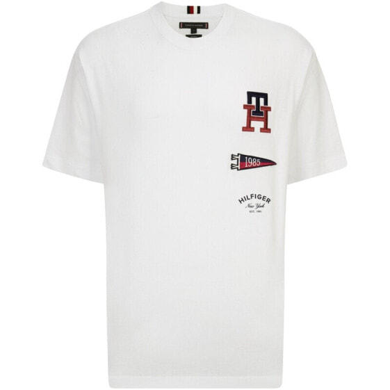 Футболка мужская Tommy Hilfiger SS23 с вышивкой логотипа, белая