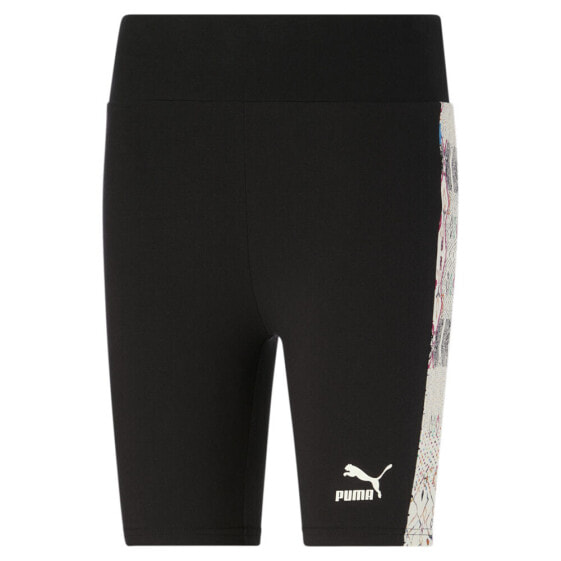 Puma Iconic T7 Artisan 7 Inch Bike Shorts Womens Black Athletic Casual 62259201