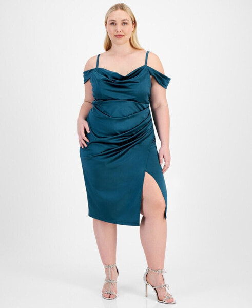 Trendy Plus Size Off-Shoulder Spaghetti-Strap Dress