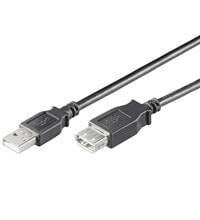 Wentronic Goobay USB 2.0 Hi-Speed Extension Cable, black,, 3 m, USB A, USB A, USB 2.0, 480 Mbit/s, Black