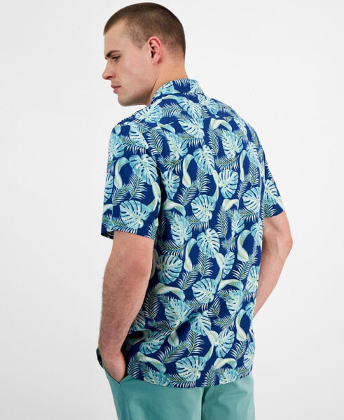 Men's Hoja Leaf Regular-Fit Printed Button-Down Camp Shirt, Created for Macy's