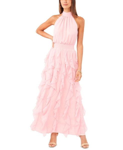 Women's Ruffled Halter Maxi Dress