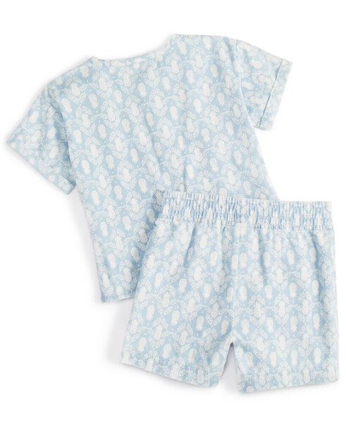 Baby Boys Pineapple Stamps Printed Henley & Shorts, 2 Piece Set, Created for Macy's