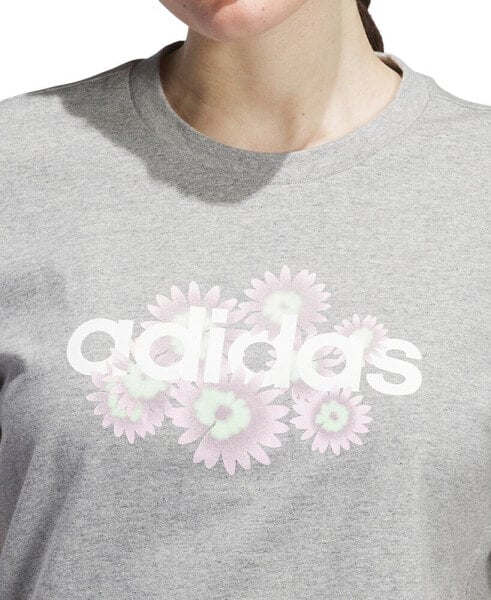 Футболка Adidas женская с принтом Daisy Logo 100% хлопок