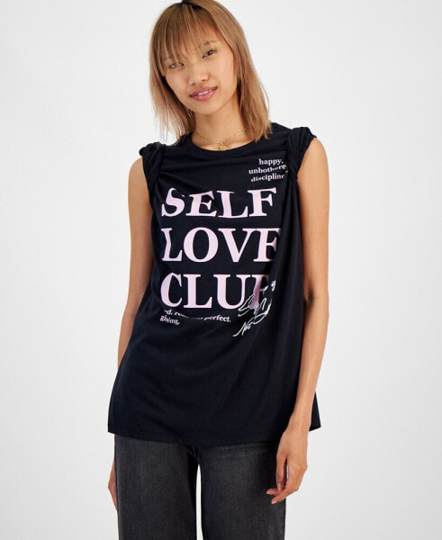 Juniors' Self Love Graphic Boyfriend T-Shirt