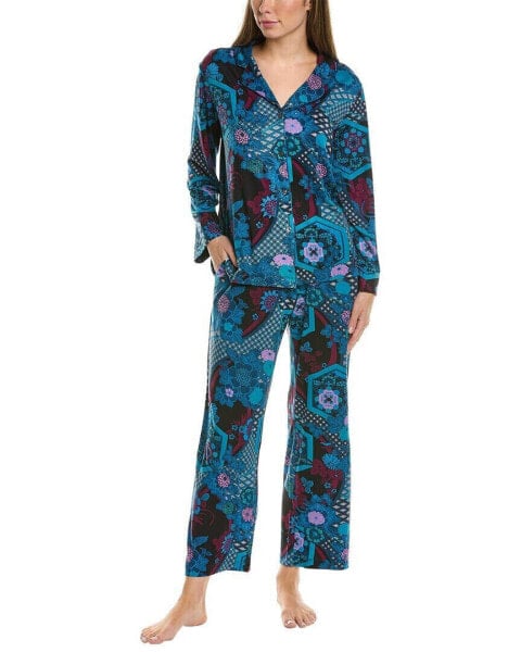 Natori 2Pc Cozy Peach Pajama Set Women's Blue S