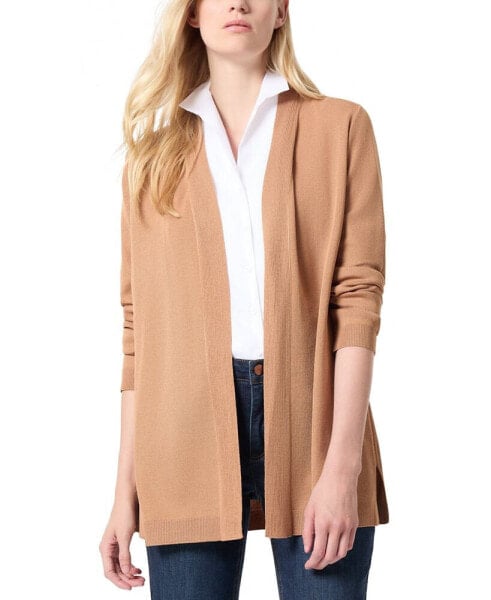 Petite Open-Front Long-Sleeve Cardigan