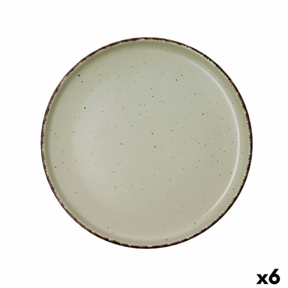 Flat Plate Quid Duna Green Ceramic 26,5 x 2,8 cm (6 Units)