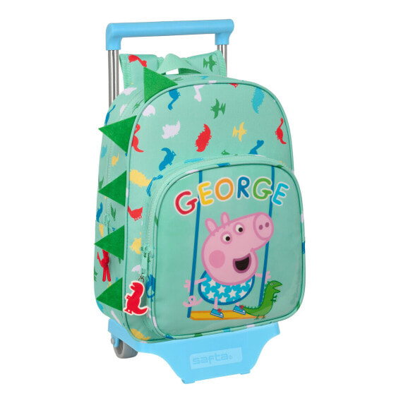 Школьный рюкзак с колесиками Peppa Pig George Мята 26 x 34 x 11 cm