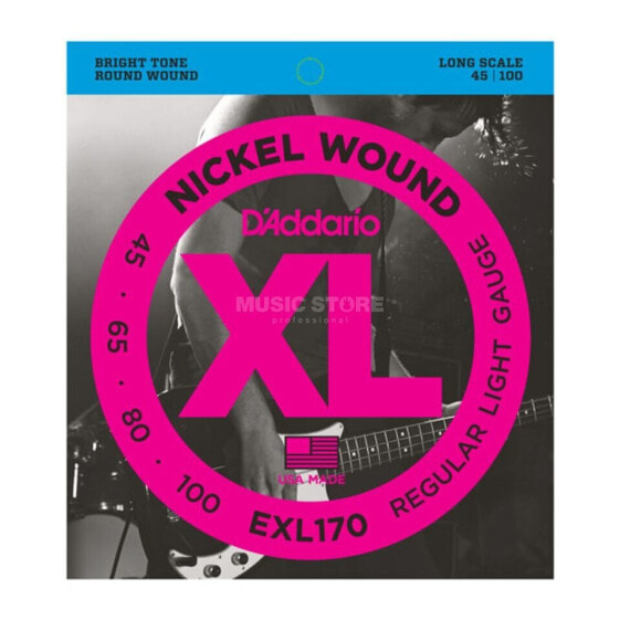 D'Addario Bass Strings XL Nickel 45-100 45-65-80-100, EXL170