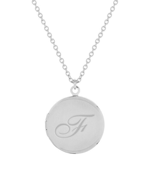 Silver Plated Isla Initial Long Locket Necklace