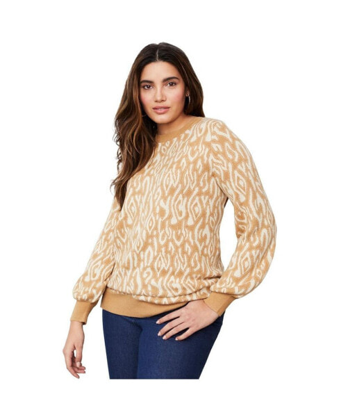 Women's Plus Size Jacquard Pullover Sweater