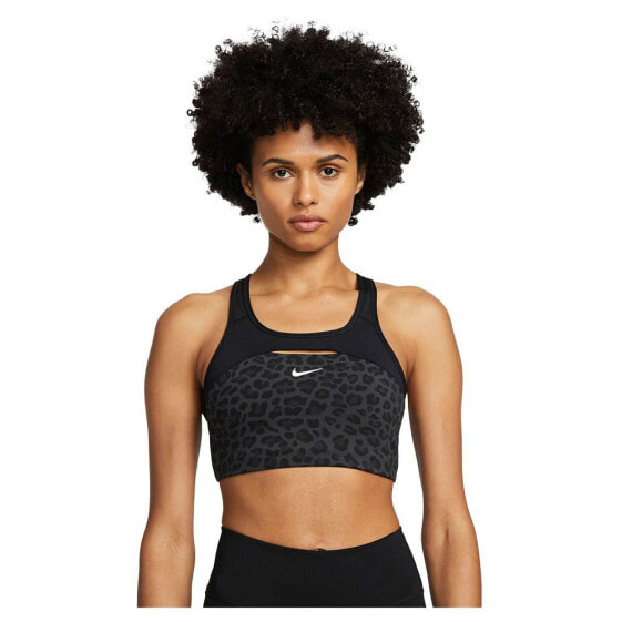 Топ спортивный Nike Dri Fit Swoosh Medium Support Padded Printed Sports Bra