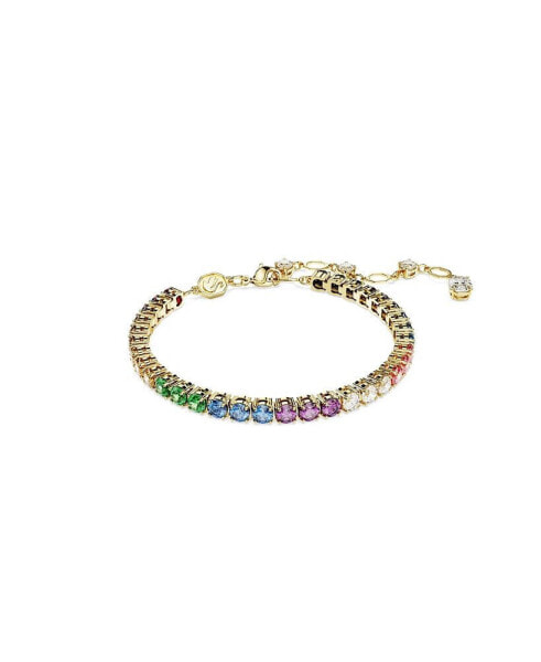 Multicolored Round Cut Gold-Tone Plated Matrix Bracelet