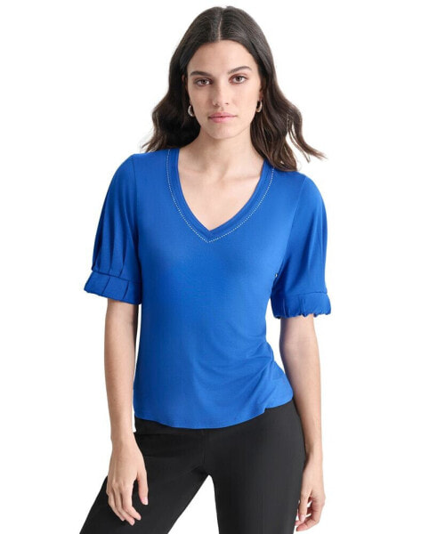 Women's Short-Sleeve V-Neck Top