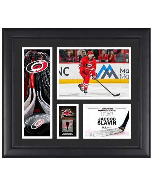 Jaccob Slavin Carolina Hurricanes Framed 15" x 17" Player Collage with a Piece of Game-Used Puck