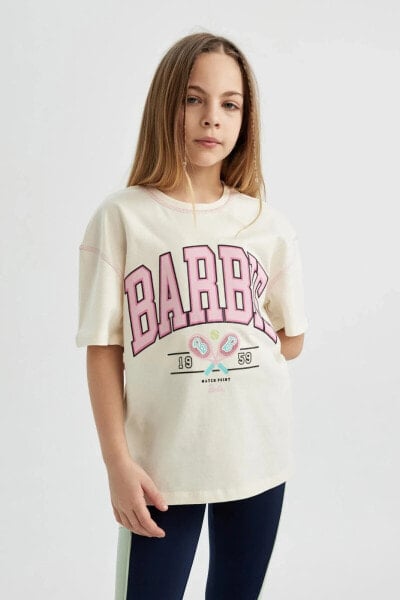 Kız Çocuk Barbie Relax Fit Kısa Kollu Tişört C1447A824SM