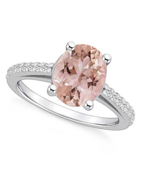Morganite (2-1/2 ct. t.w.) and Diamond (1/4 ct. t.w.) Ring in 14K White Gold