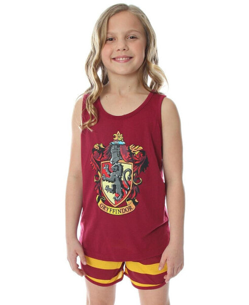 Girls Hogwarts House Crest Racerback Tank and Shorts Pajama Set