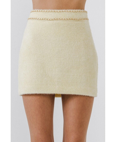 Women's Chain-Trimmed Mini Skirt