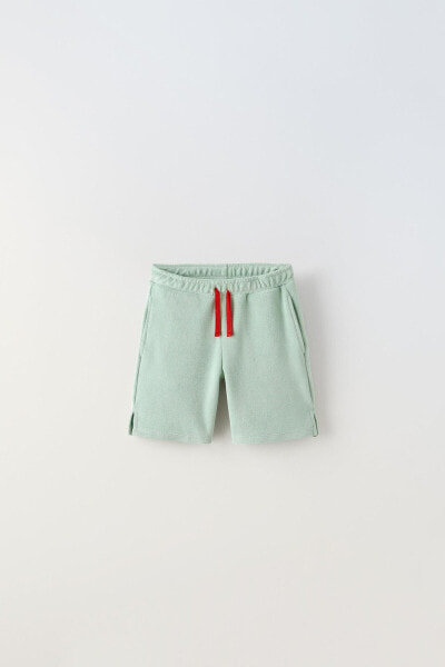 Bermuda shorts with terry embroidery