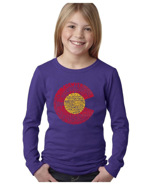 Girls Word Art Long Sleeve T-Shirt - Colorado