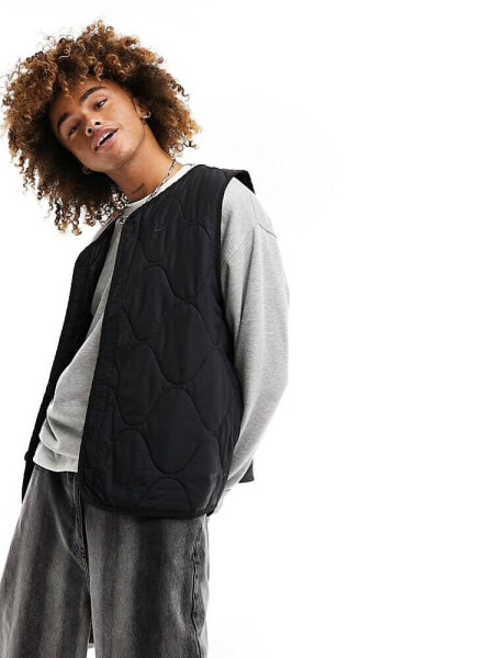 Nike Life quilted gilet in black