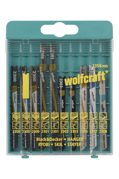 Wolfcraft 2356000 - Jigsaw blade - Aluminum - Hardwood - Non-ferrous metal - Parquet - Plastic - Plywood - Softwood - Steel - High Carbon Steel (HCS) - High-Speed Steel (HSS) - 10 pc(s)