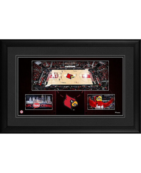 Louisville Cardinals Framed 10'' x 18'' KFC Yum! Center Panoramic Collage