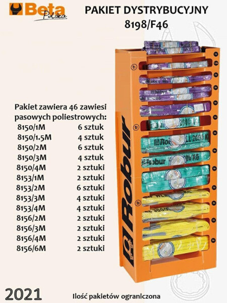 Комплект крепежных ремней BETA ROBUR 8150-8156, 46 шт.