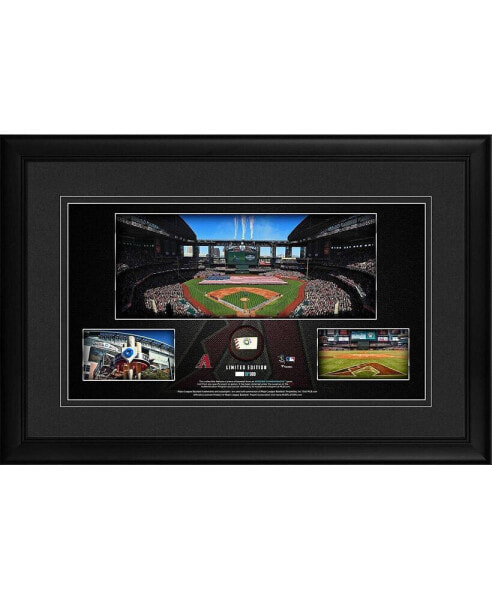 Arizona Diamondbacks Framed 10" x 18" Stadium Panoramic Collage with a Piece of Game-Used Baseball - Limited Edition of 500